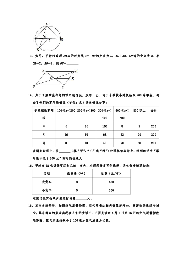 2020年北京市通州区中考数学三模试卷（解析版）