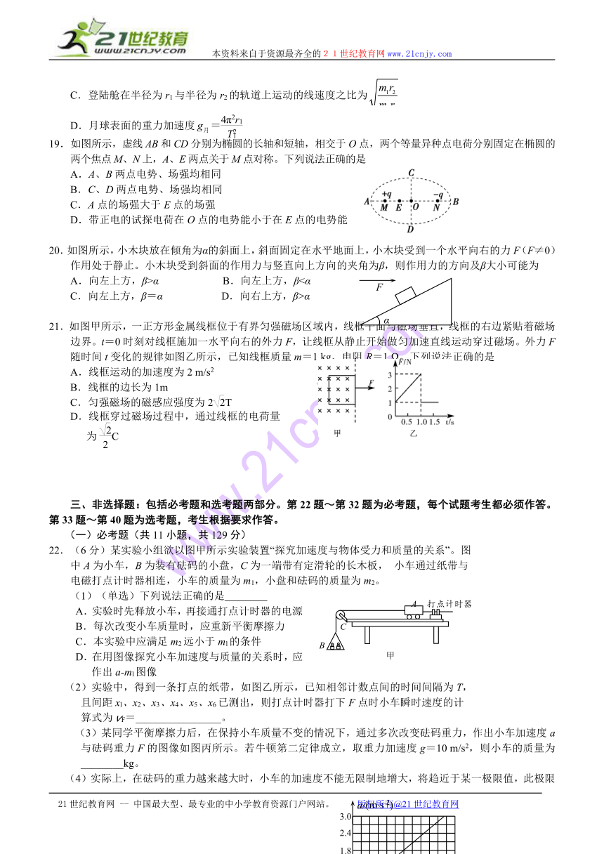 湖南省永州市2014年高三第三次模拟考试理综试题