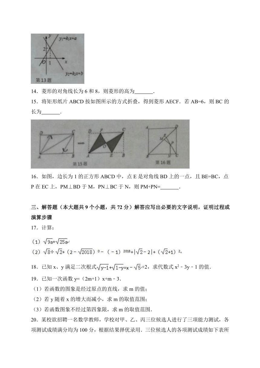 四川省南充市营山县2017-2018学年八年级下学期期末考试数学试卷（WORD版含答案）