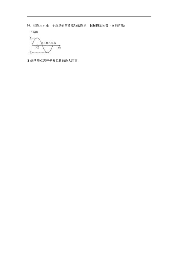 开封市大梁高中2019-2020学年高中物理人教版选修3-4：11.2简谐运动的描述 配套练习（含解析）