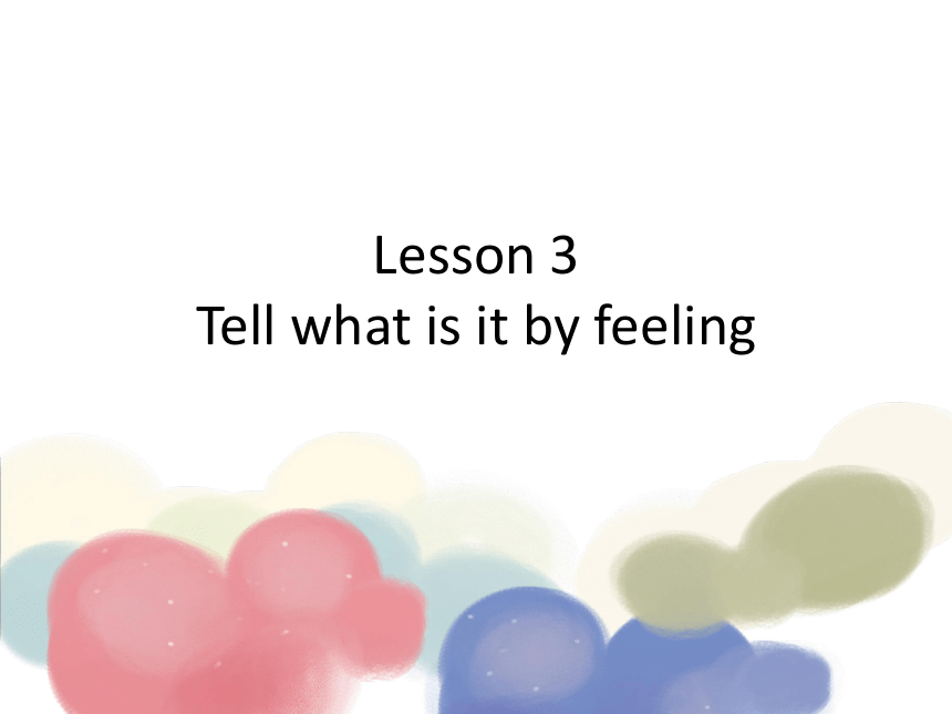 Lesson 3 Tell what is it by feeling 课件