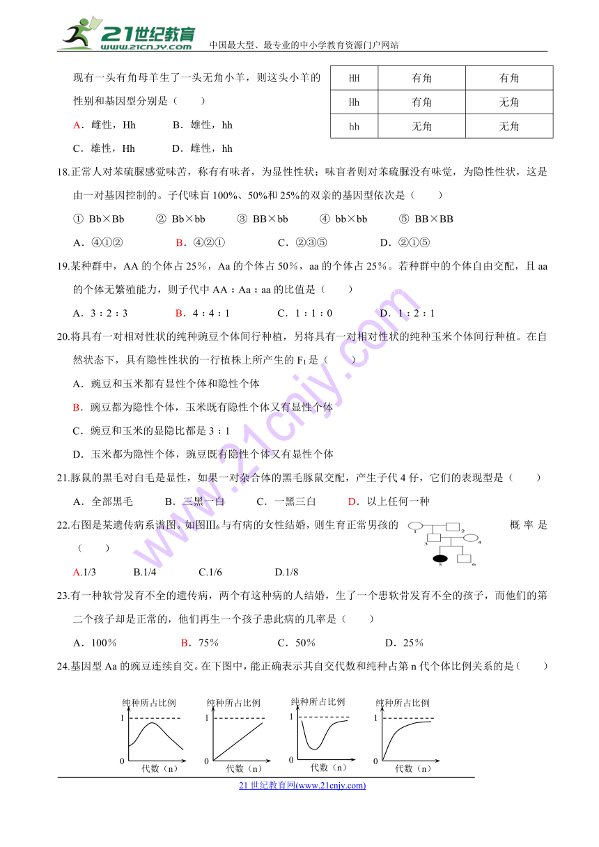 江西省樟树中学2017-2018学年高一下学期第二次月考生物试题