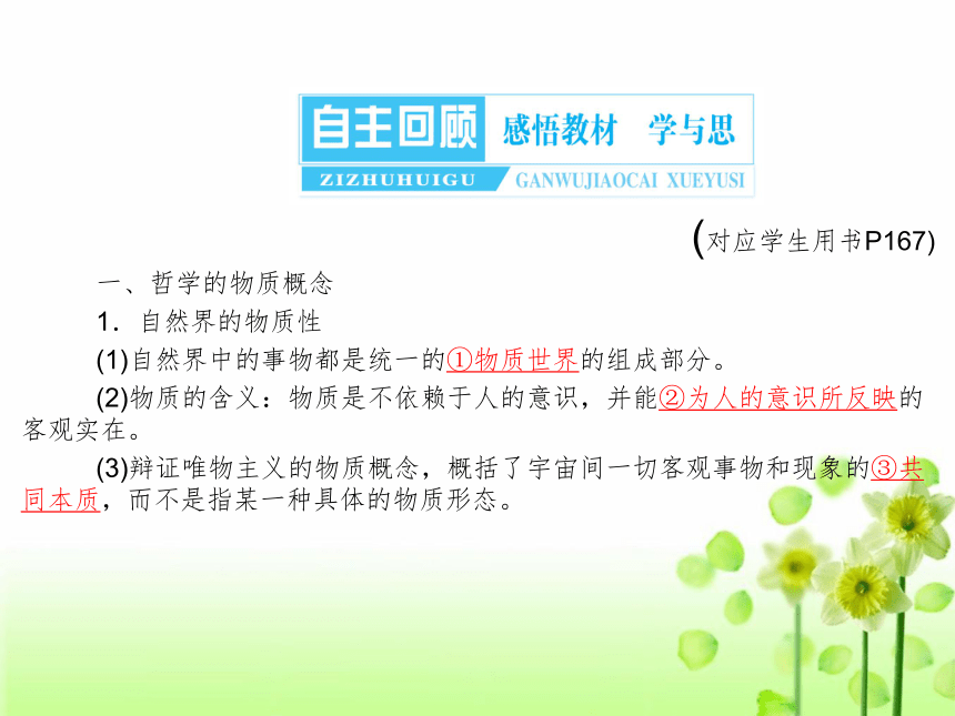 2013届高考政治总复习一轮复习课件：人教版新课标必修4-2.4探究世界的本质