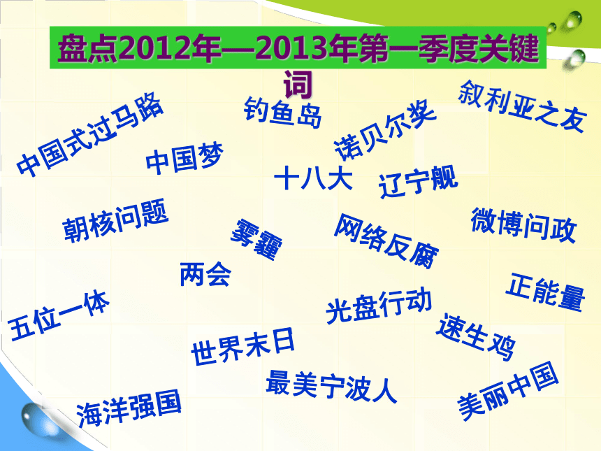 把握时代脉搏，关注热点教学（2013年宁波初三复习研讨讲座）