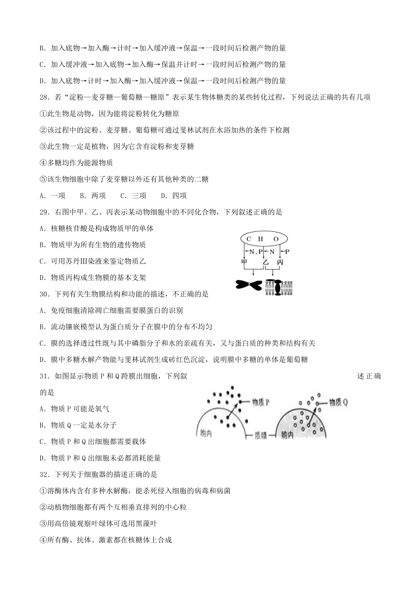 内蒙古鄂尔多斯市2017-2018学年高一上学期第三次月考生物试题