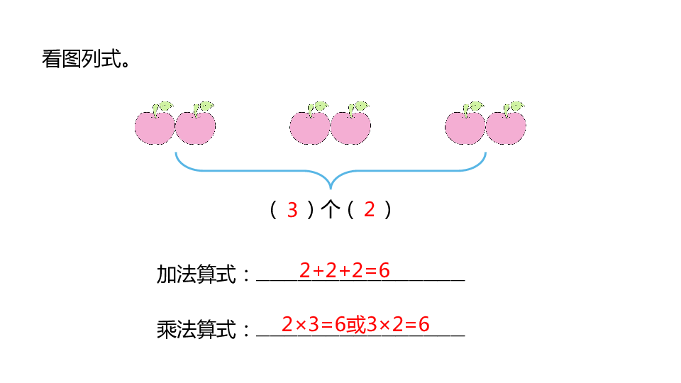 冀教版数学二年级上册第3单元1~3的乘法口决课件（20张PPT)