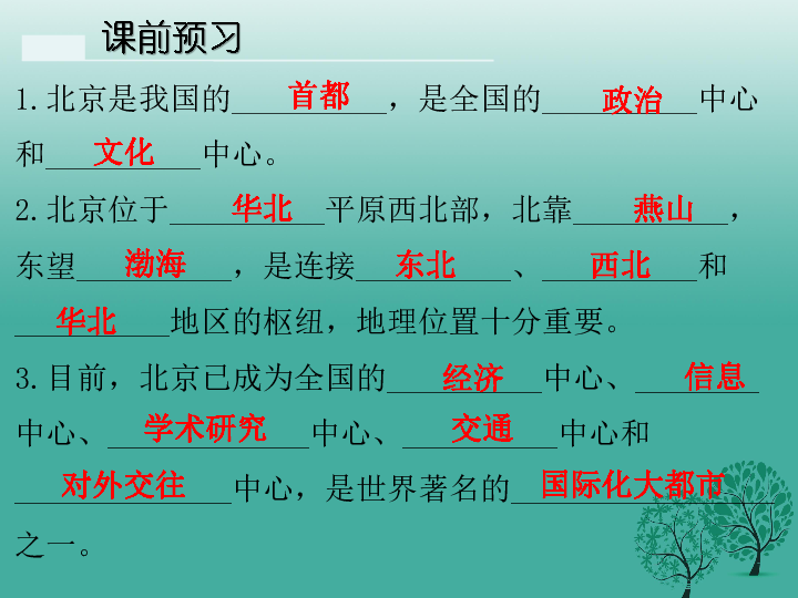 粤教版八年级地理下册第七章第四节北京市课件（共19张PPT）