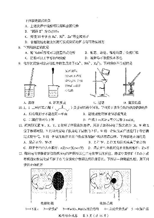 广东省茂名市2019届高三第一次综合测试理科综合试题 扫描版含答案