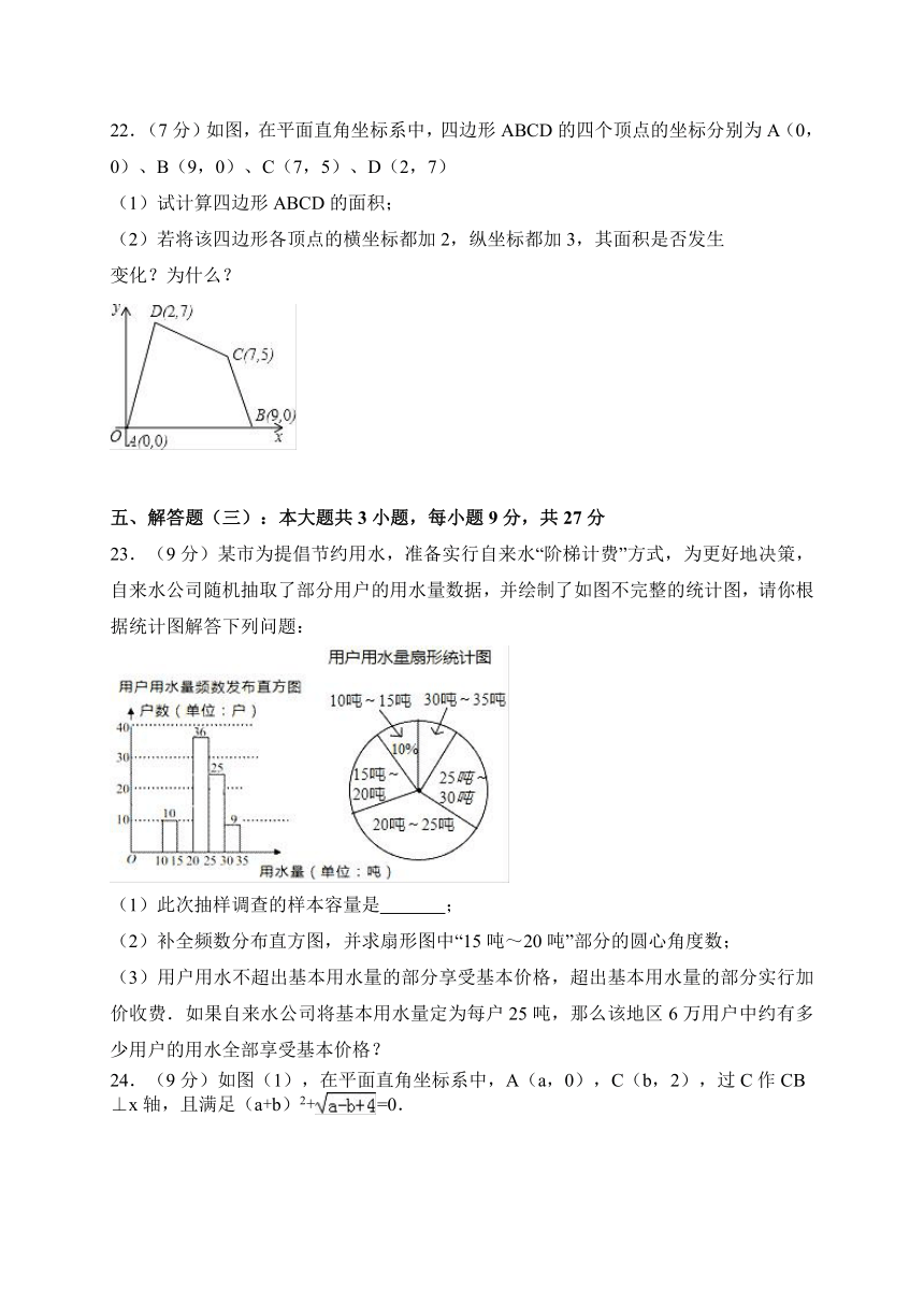 广东省潮州市潮安区2017-2018学年七年级下学期期末检测数学试题（WORD版，含答案）