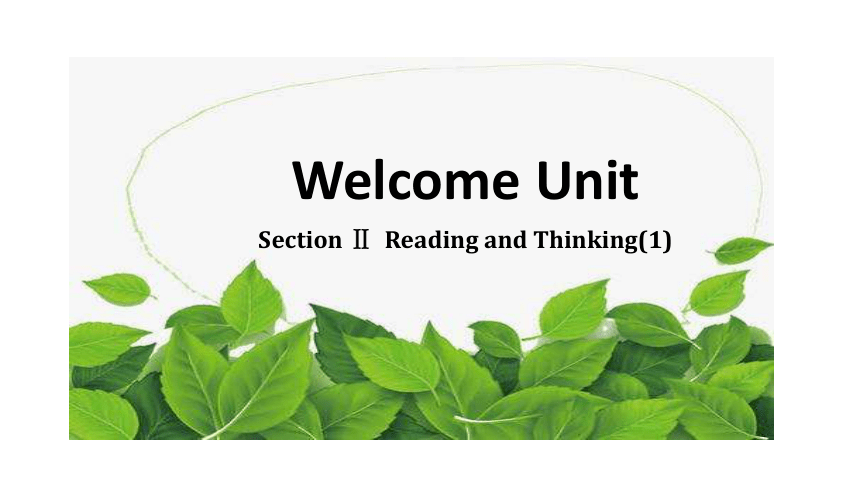 新教材（2019）人教版高一英语必修一Welcome UnitSection Ⅱ Reading and Thinking课件(28张ppt)