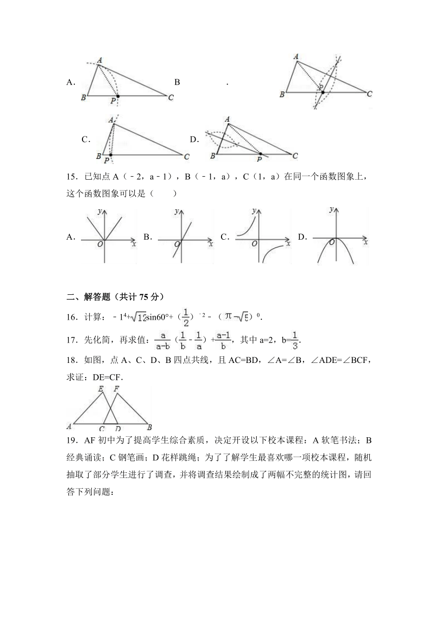 湖北省宜昌市枝江市九校联考2016-2017学年九年级（下）期中数学试卷（解析版）