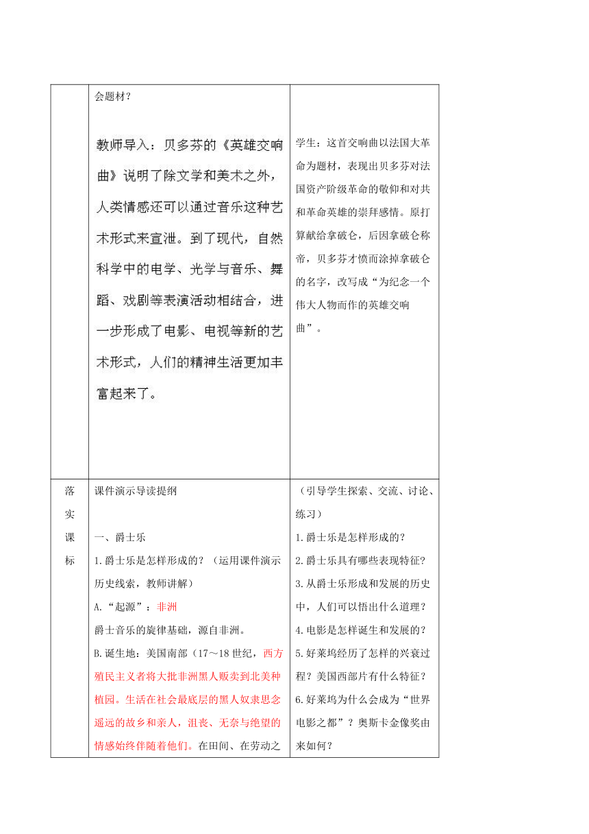 山东省临沂市蒙阴县第四中学教学资料：第19课《现代音乐和电影》