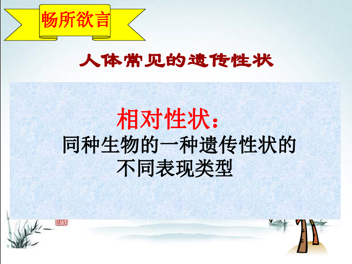 苏教版八下生物 22.2人的性状和遗传 课件(17张PPT)