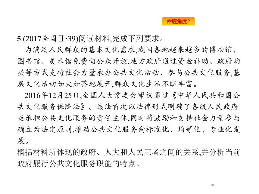 2019年高考政治专题复习课件：专题六为人民服务的政府（含最新2018高考真题）