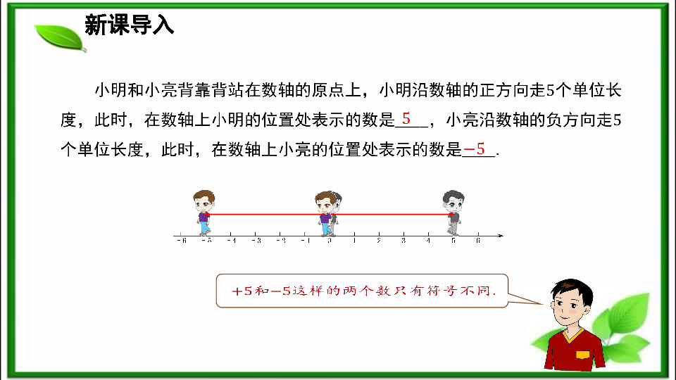 湘教版七年级上册1.2.2 相反数 课件（14张ppt）