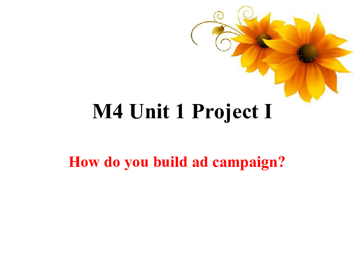 译林牛津版高中英语模块四Unit1Advertising Project How do you build ad campaign? 课件（共26张）