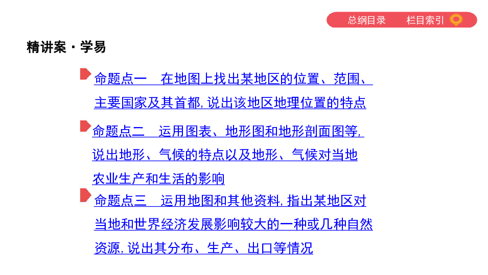 運用資料描述中東富有地理特色的文化習俗考點十一 在地圖上,找出