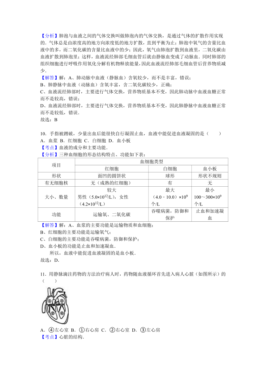 2016年安徽省安庆市中考生物试卷（word解析版）