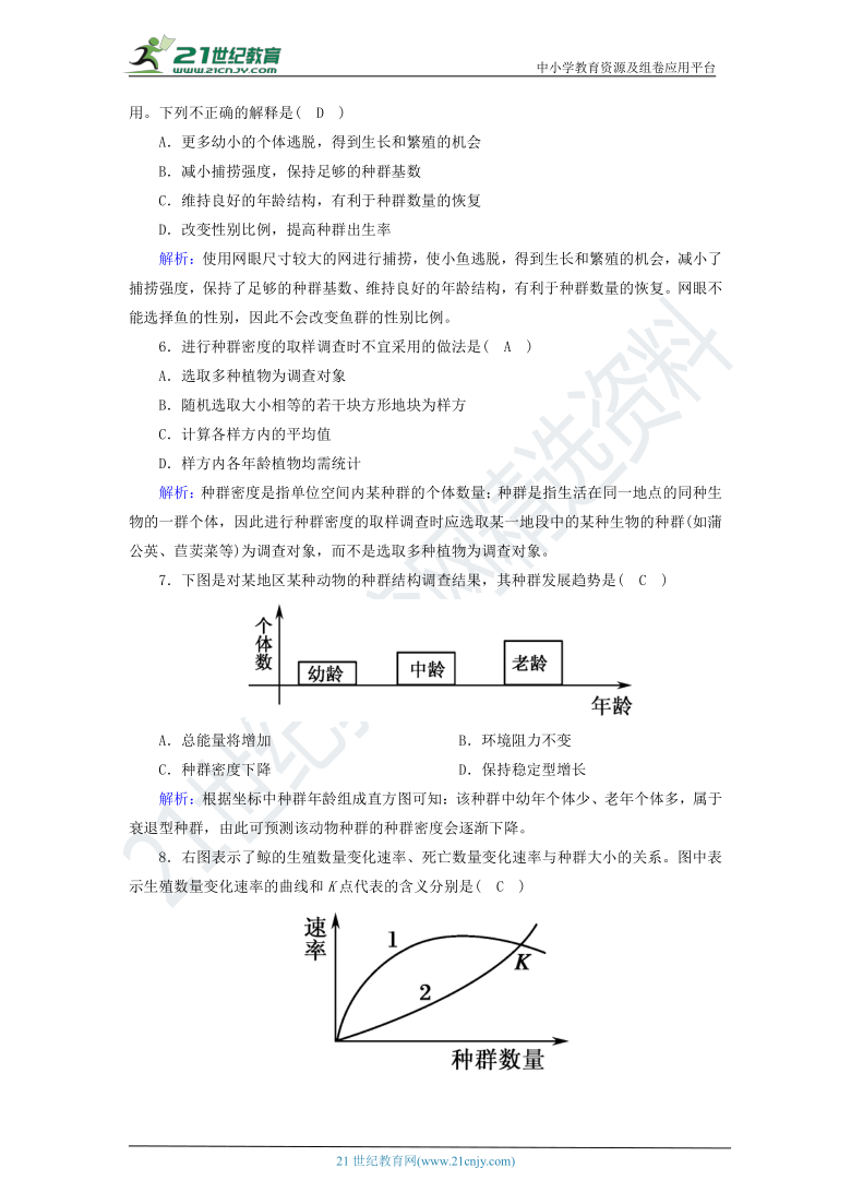 第4章种群和群落1种群的特征课时作业（解析版）