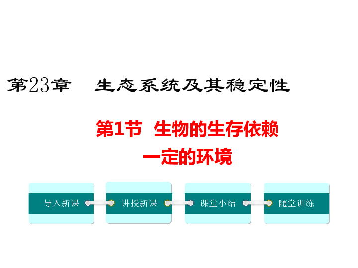 八年级生物新北师大版下册课件：第8单元 第23章 第1节 生物的生存依赖一定的环境