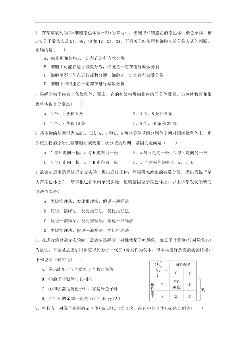 黑龙江省安达市田家炳高级中学2017_2018学年高一生物下学期期末考试试题文