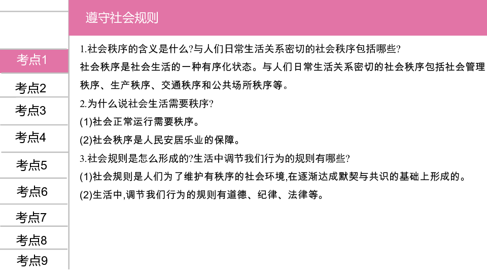 第二单元遵守社会规则复习课件（51张PPT)