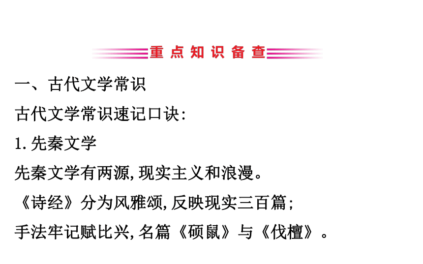 部编版语文中考复习专题七　之文学文化常识与名著阅读 课件（共78张ppt）