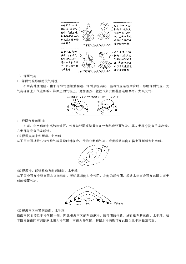 2019届高考地理二轮微专题复习2.5 天气系统  Word版含解析