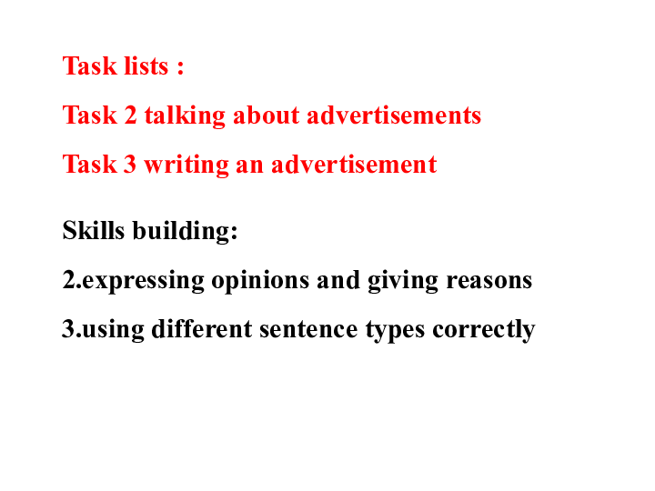 译林牛津版 英语模块四 Unit 1 Advertising Task 课件 （共21张）