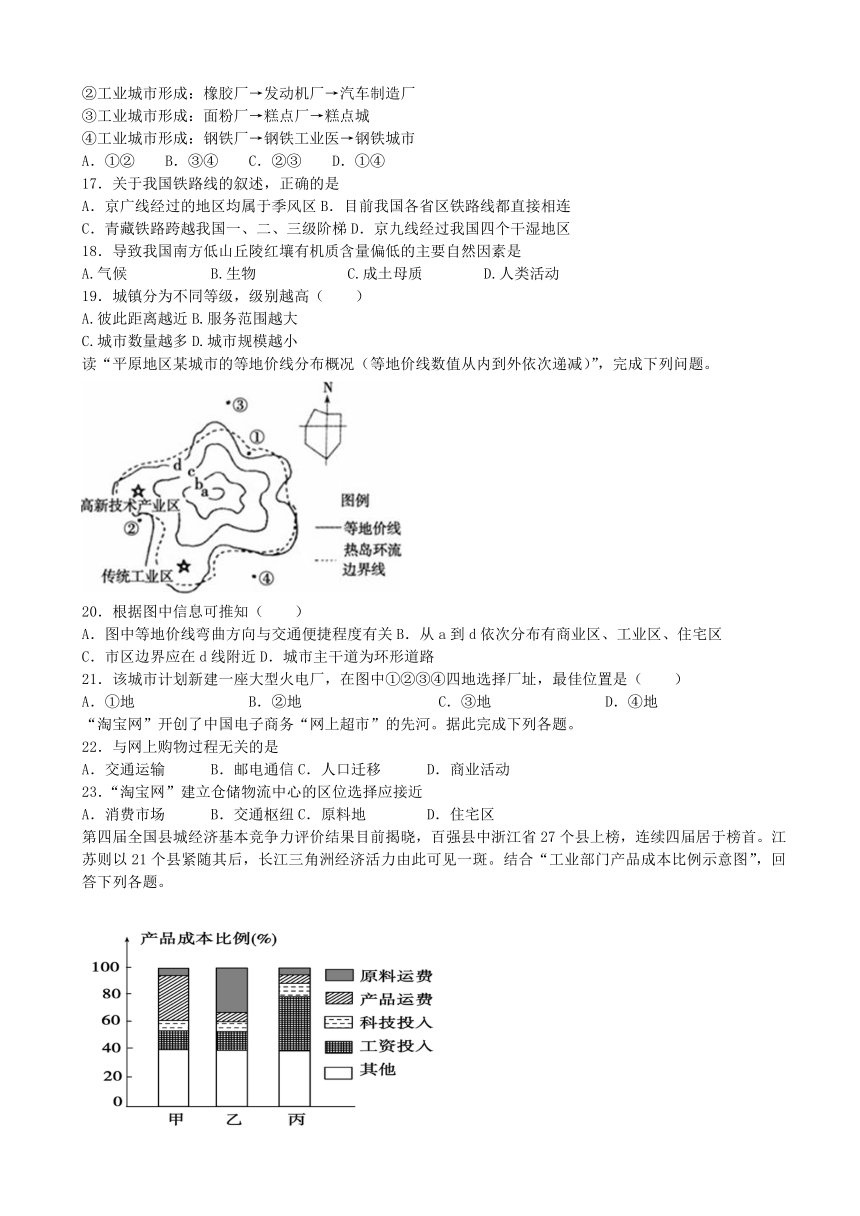 湖北省江汉平原高级中学2016-2017学年高二下学期第一次月考试题 地理 Word版含答案