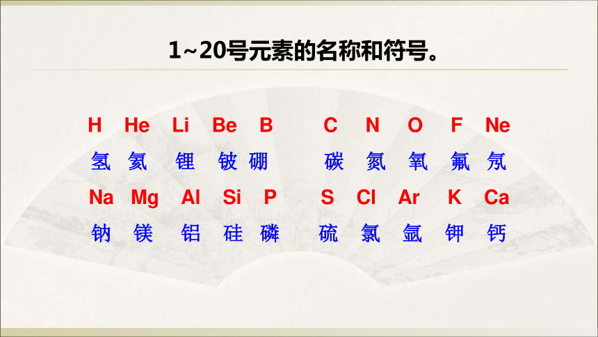 (共21张ppt)1~20号元素的名称和符号