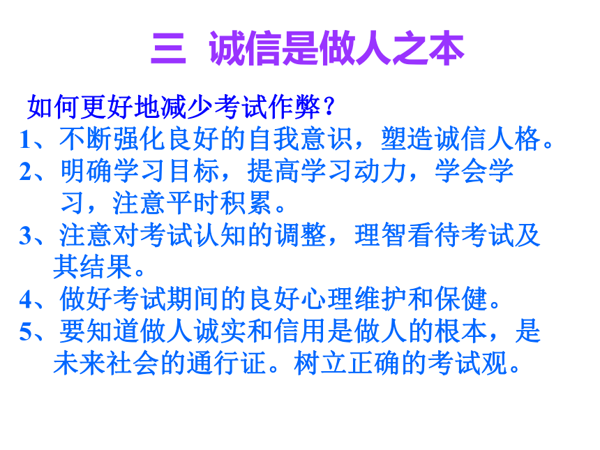 《诚实应考 诚信做人》考风考纪主题班会课件