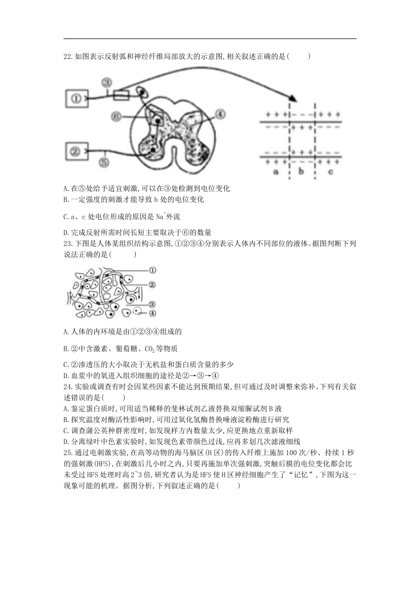 2018年高考生物五月预测押题精选：（二）（江苏卷适用）