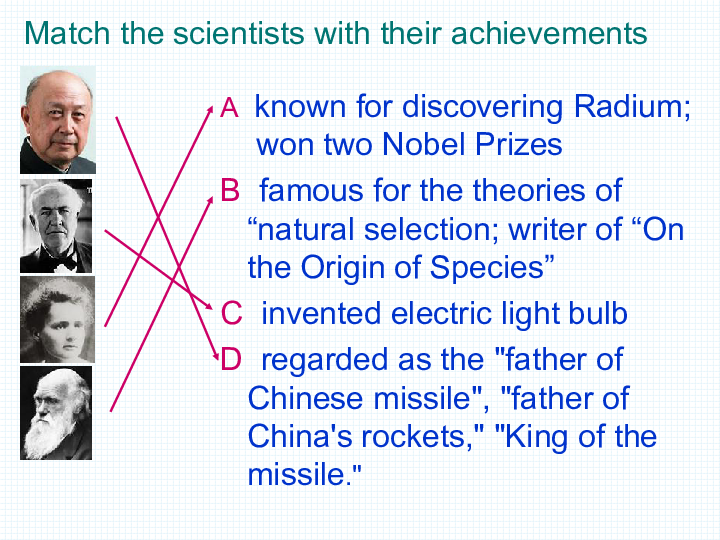 上海新世纪版高二年级第二学期-Unit 5 Great Scientists 课件（共13张PPT）