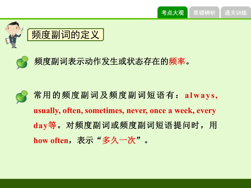 仁爱版英语七年级下册Unit 5 Our school life Topic 1 I usually come to school by subway.语法专项课件（频度副词）（共22张PPT）