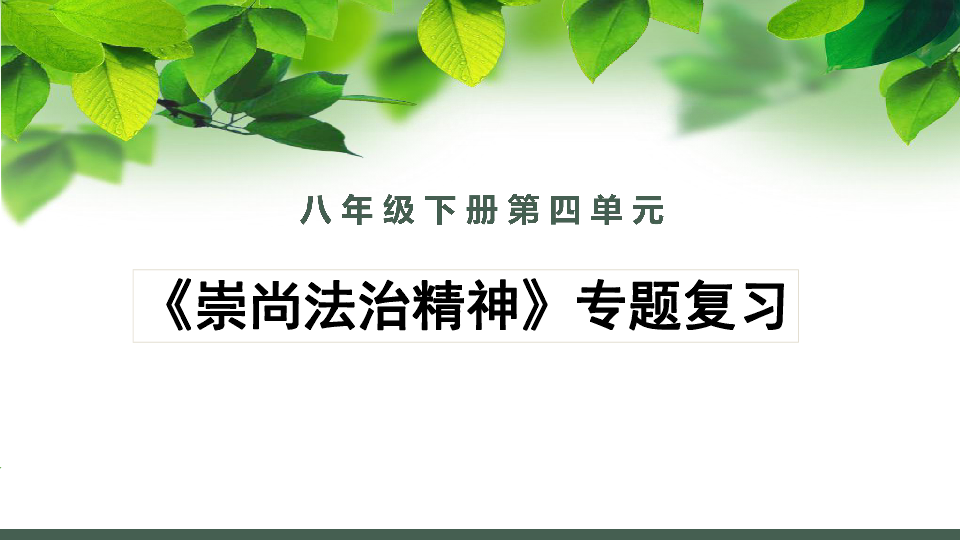 2020年中考道德与法治复习课件：八下第四单元 崇尚法治精神（27张PPT）