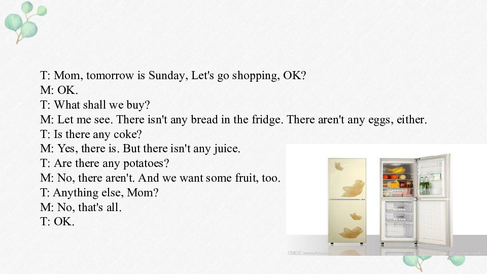 Lesson 11 There isn't any bread in the fridge 课件（13张PPT）+动画视频