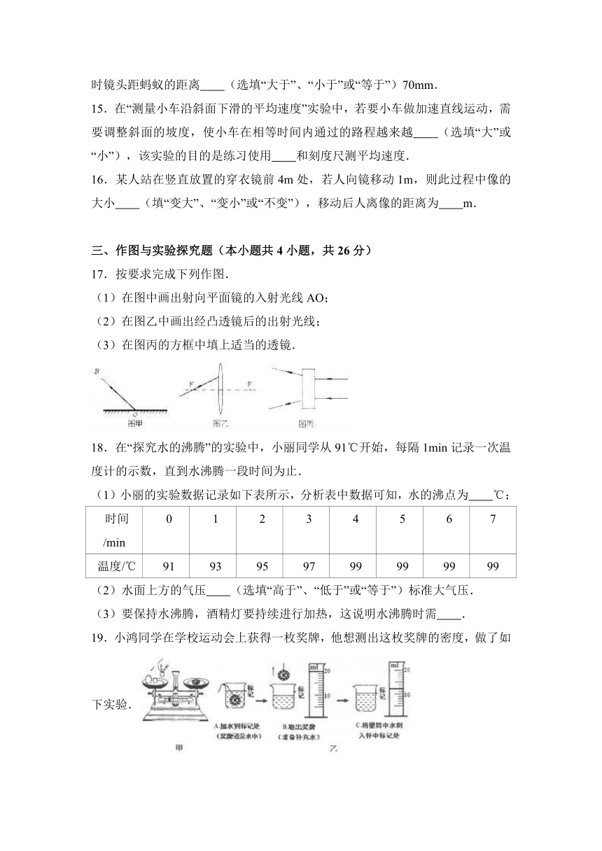 湖南省娄底市新化县2016-2017学年八年级（上）期末物理试卷（解析版）