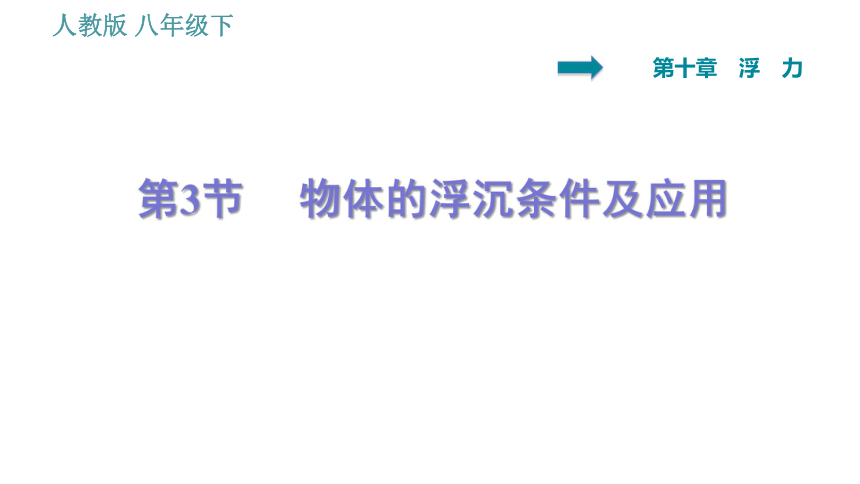 人教版八年级下册物理习题课件 第10章 10.3   物体的浮沉条件及应用（35张）