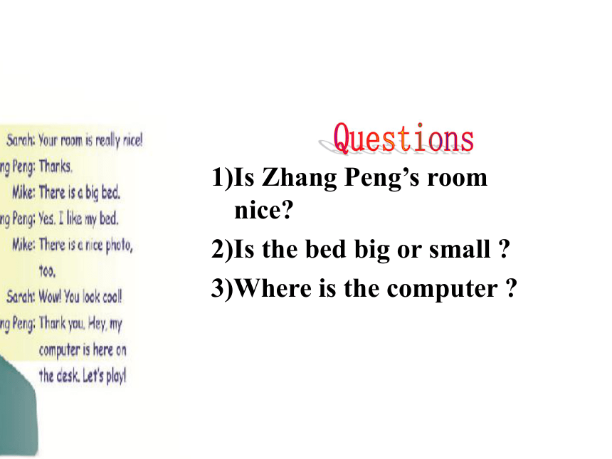 Unit 5 There is a big bed PA Let's talk 课件