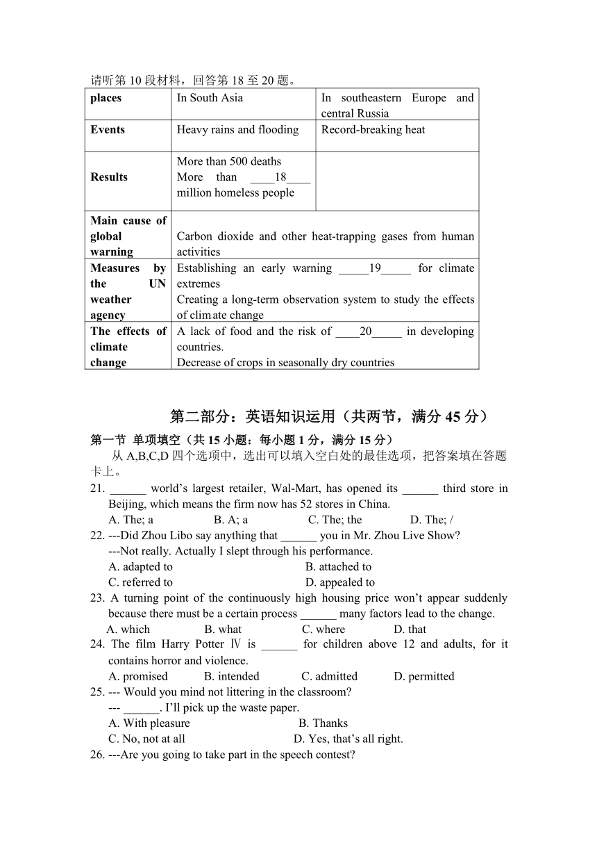 重庆市江北中学2013届高三上学期半期考试英语试题