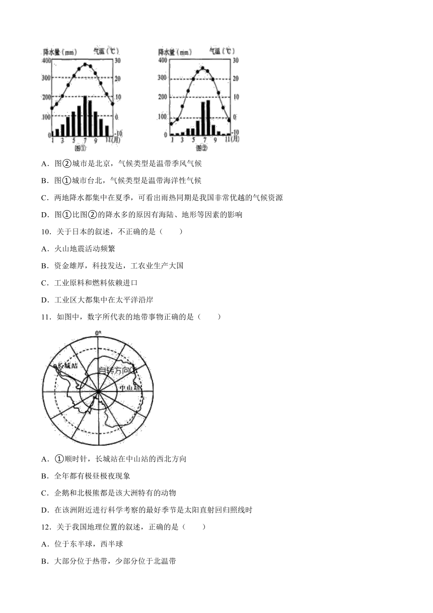 2015年湖北十堰石首九年级中考考前模拟试卷（三）（解析版）--地理