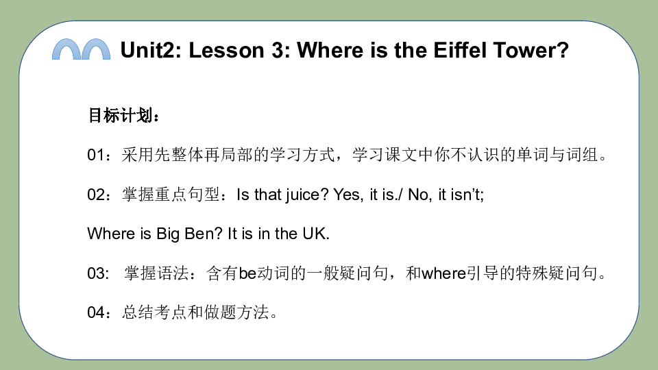 Unit2(lesson3) Where is the Eiffel Tower 课件(共31张PPT)
