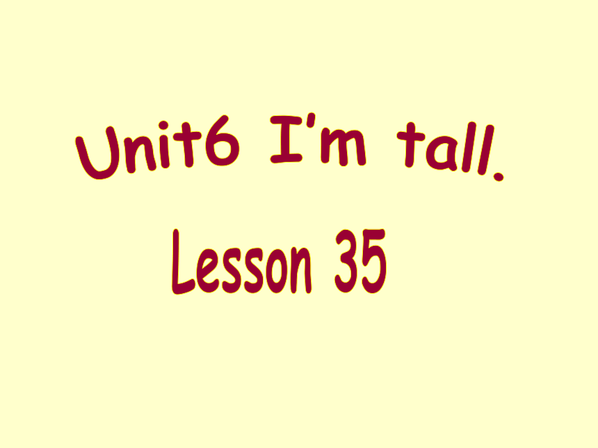 Unit6 I'm tall.（Lesson35) 课件（共30张PPT）