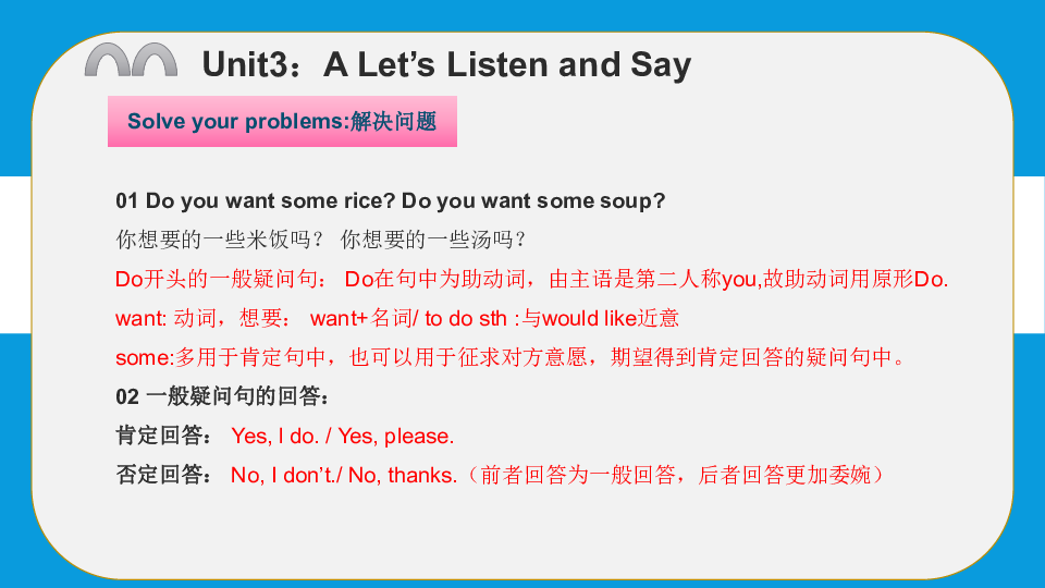 Unit3 Do you want some rice 课件(共30张PPT)