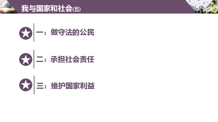 2020年中考道法二轮复习精品--我与国家和社会(五)做守法的公民+责任+国家利益专题（41张PPT）