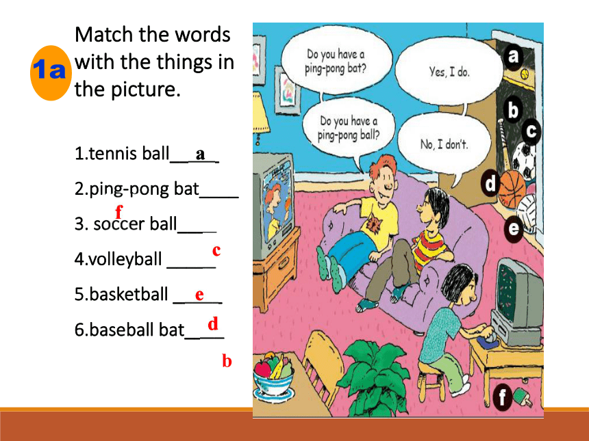 人教版初中英语七上Unit 5 Do you have a soccer ball？ Section A 1a~1c课件（18张）