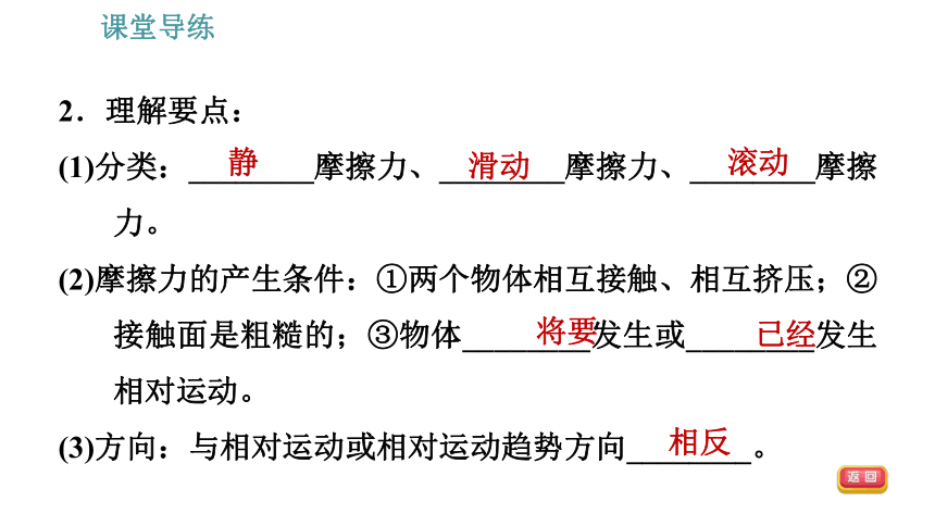 人教版八年级下册物理习题课件 第8章 8.3.1   摩擦力（33张）