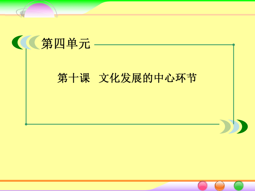 2014届高考政治[必修3]一轮总复习课件：4.10文化发展的中心环节