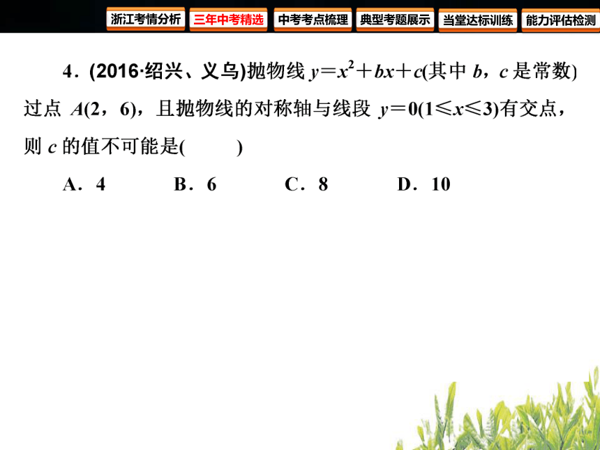 2018年浙江中考数学复习函数及其图象 第12课时 二次函数(150张PPT)